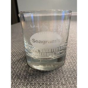 4 Seagrams NFL Golden Quarterback Challenge III Whiskey Rock Old Fashion Glasses